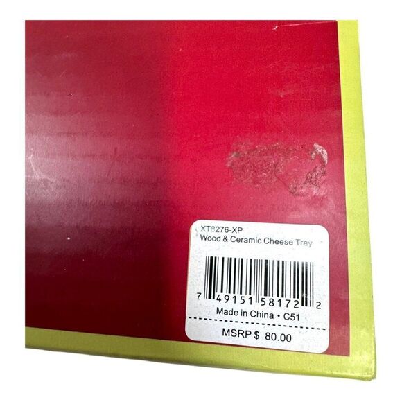 Spode Christmas Tree Cheese board Bamboo Ceramic Tray Platter Serving Rectangle - Picture 8 of 8